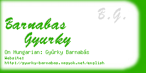 barnabas gyurky business card